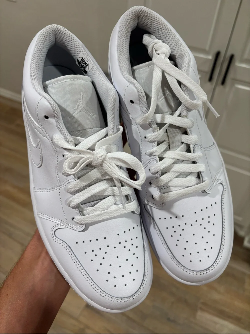 Nike Air Jordan 1 Low Shoes Men’s Size 9.5 Triple White 2022 Sneakers